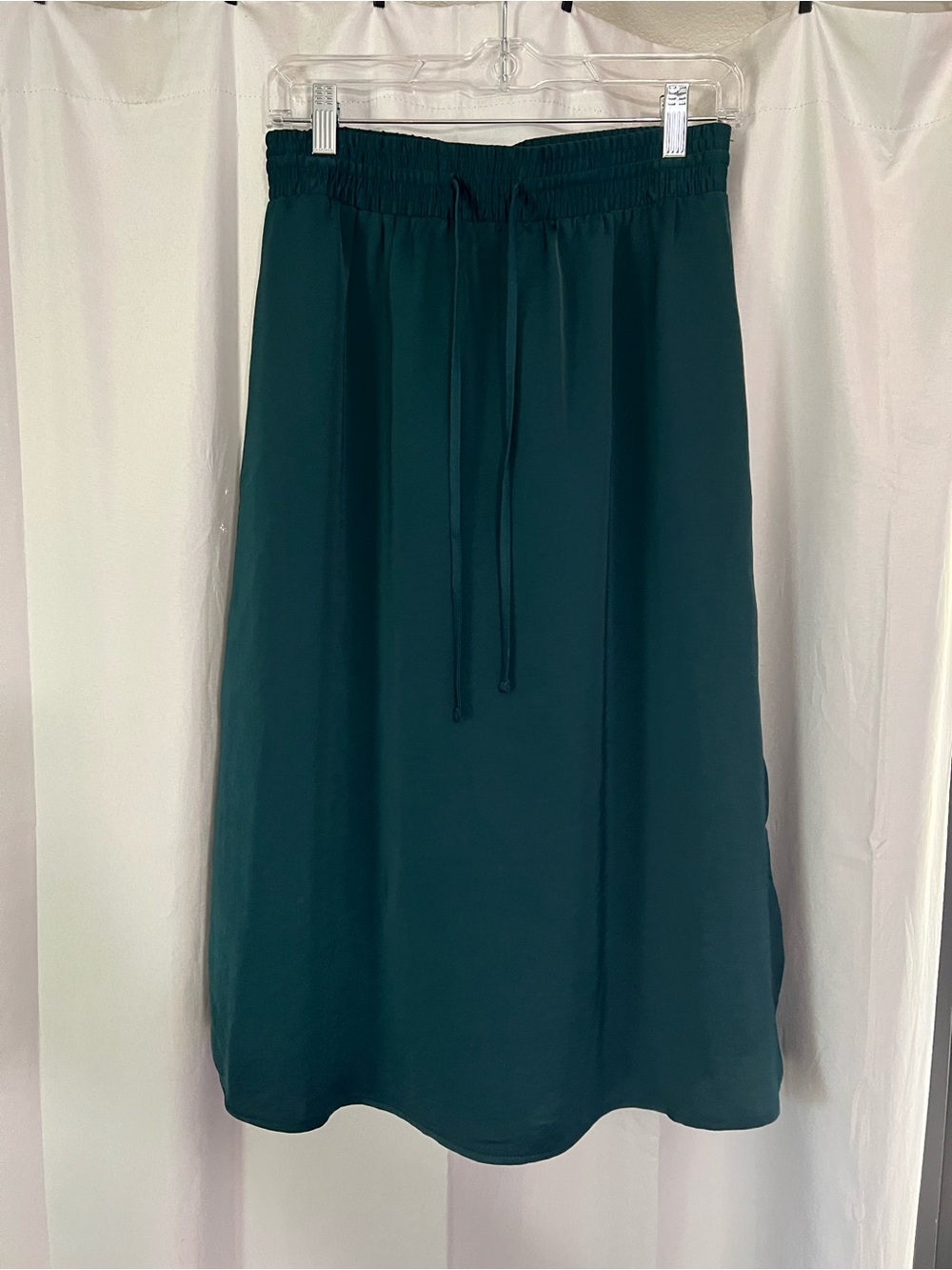 a new day Teal Drawstring Midi Skirt